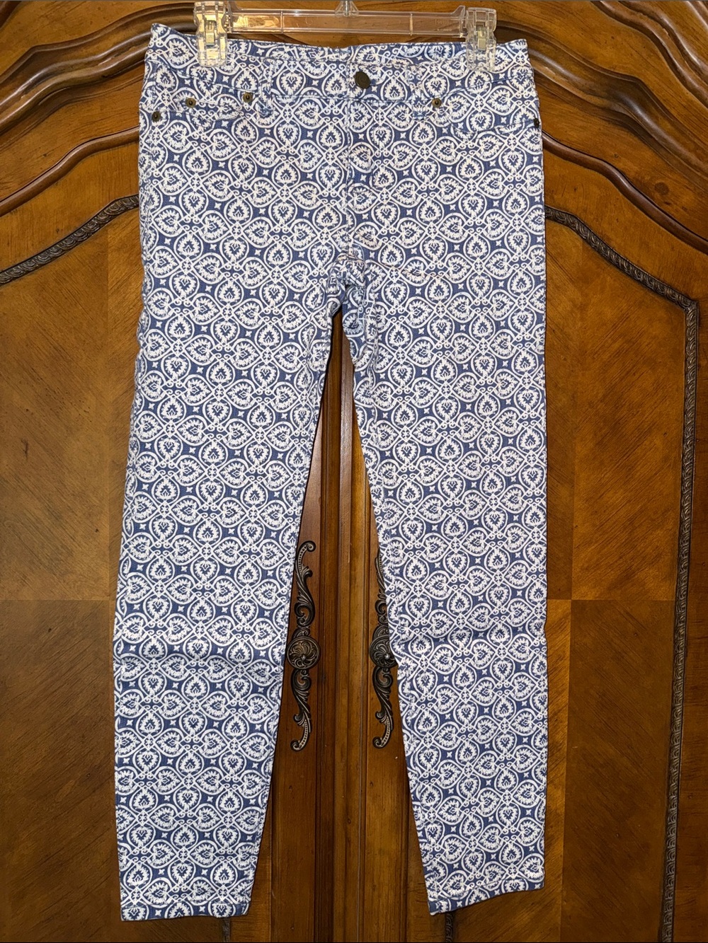Vineyard Vines Navy and White Patterned Girls' Skinny Jeans